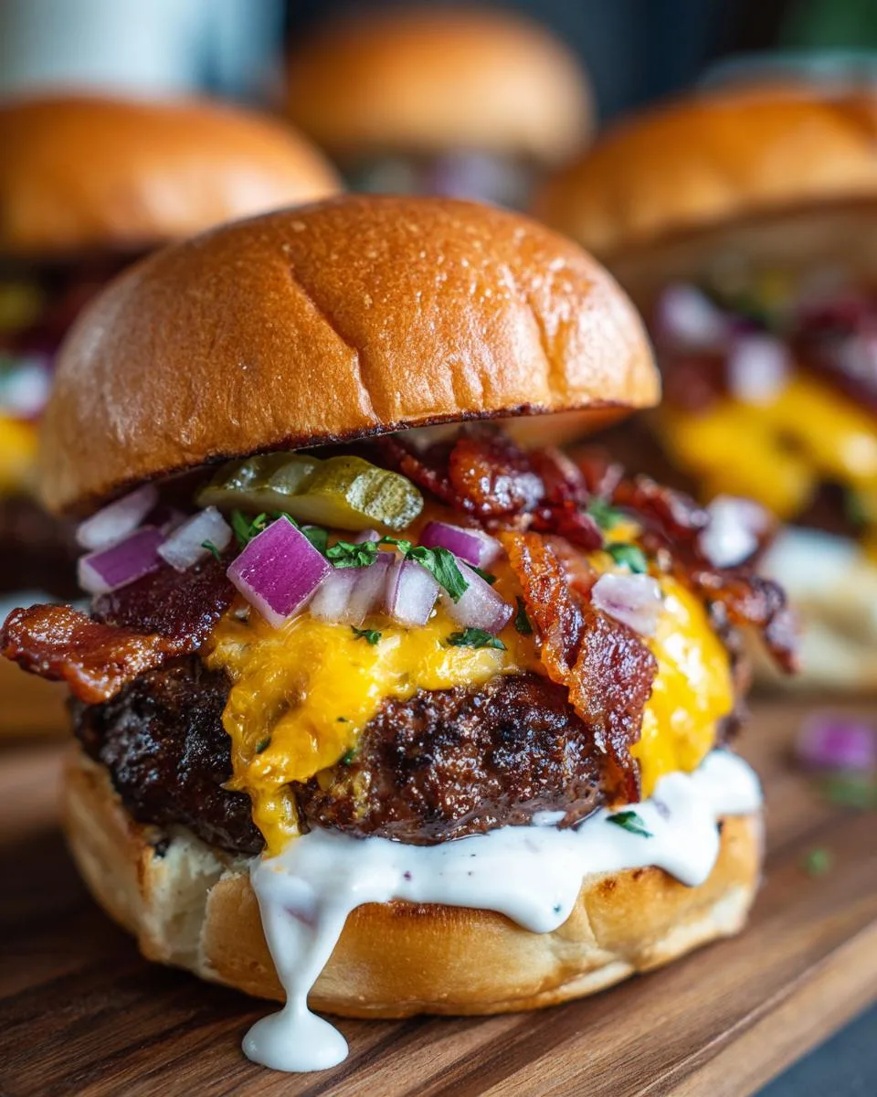 Cheesy Bacon Ranch Burger Sliders - detail 3