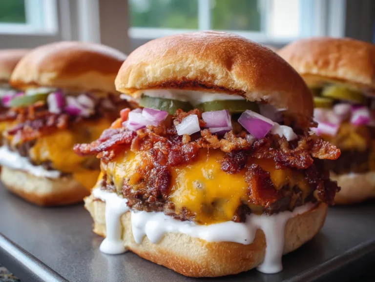 Cheesy Bacon Ranch Burger Sliders