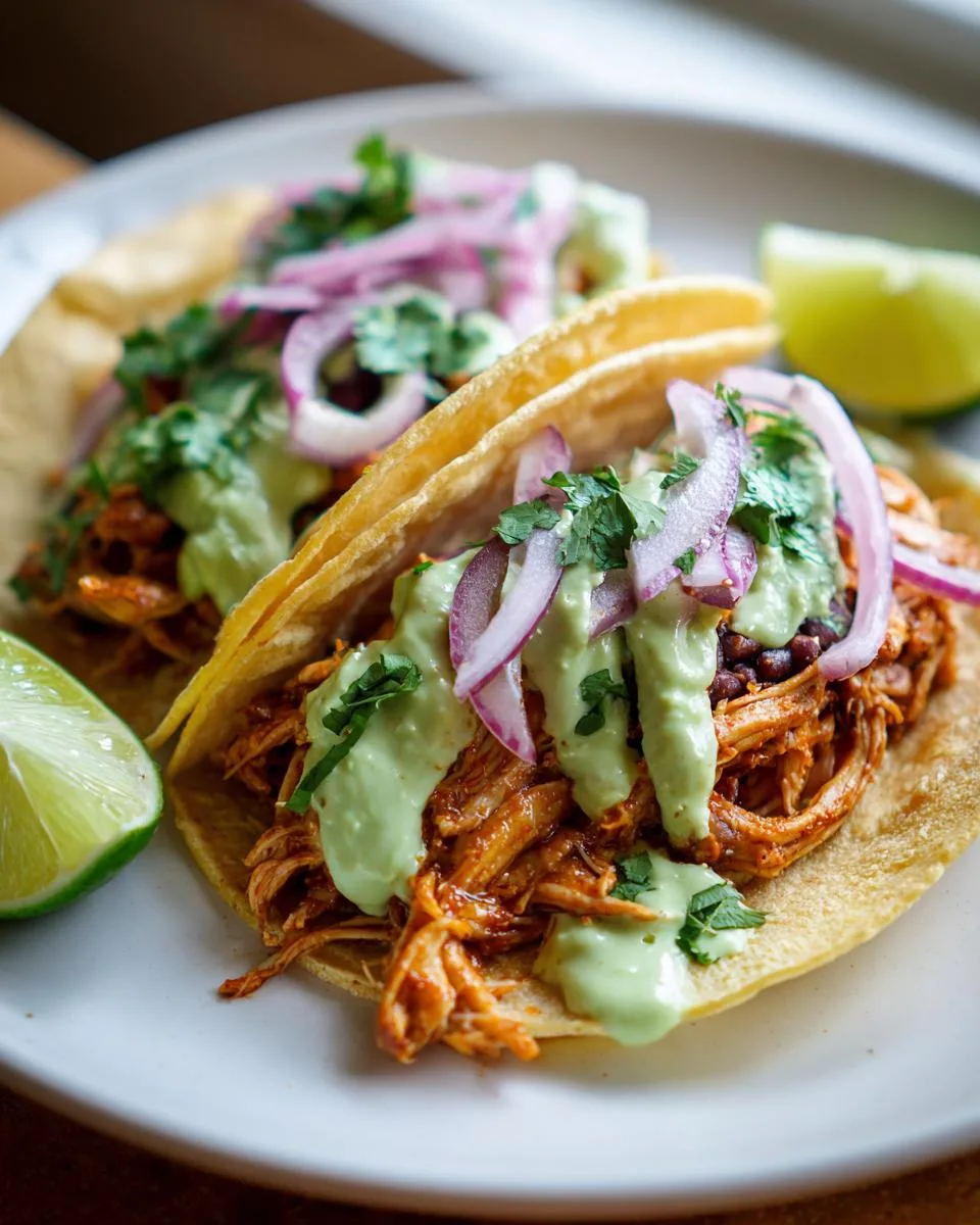 Chipotle Chicken Tacos with Avocado Crema - detail 2