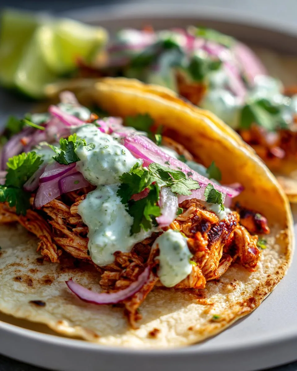Chipotle Chicken Tacos with Avocado Crema - detail 3