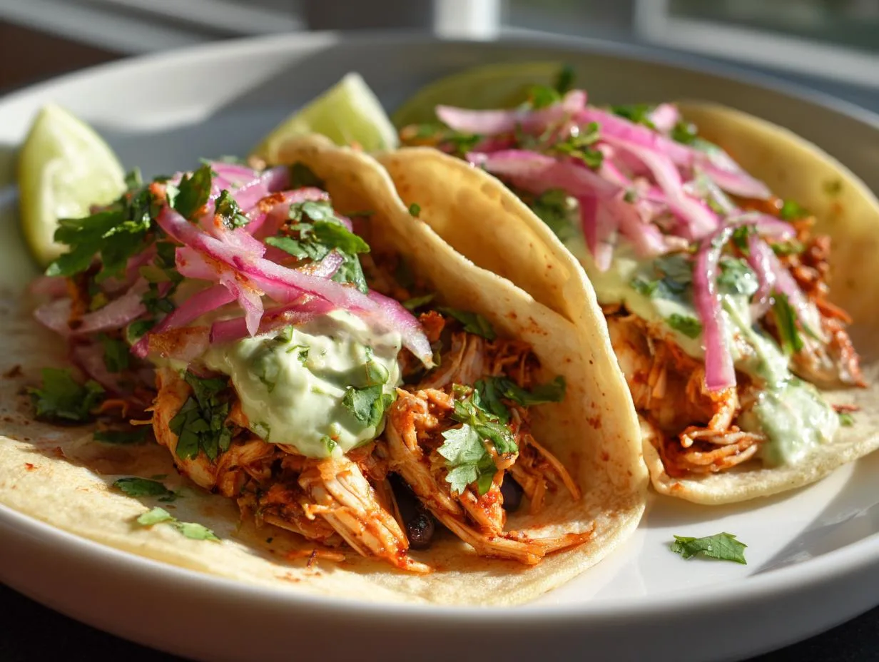 Irresistible Chipotle Chicken Tacos with Avocado Crema