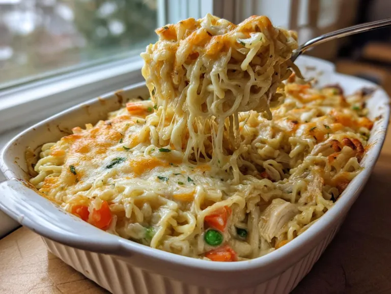Easy Ramen Chicken Alfredo
