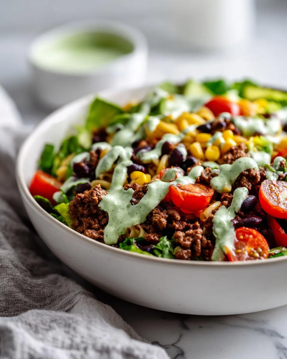 Healthy Taco Pasta Salad Bowl - detail 2