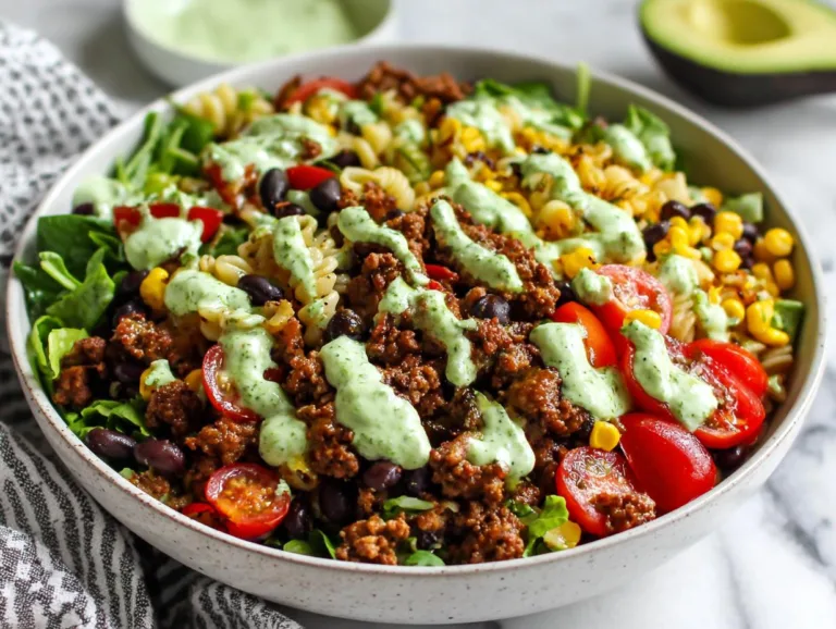Healthy Taco Pasta Salad Bowl