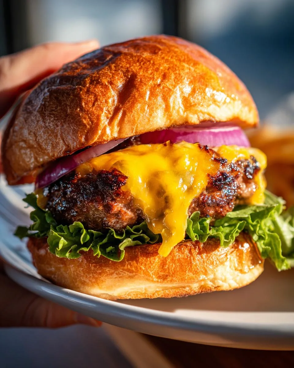 Juicy Lucy Cheddar Burgers - detail 1