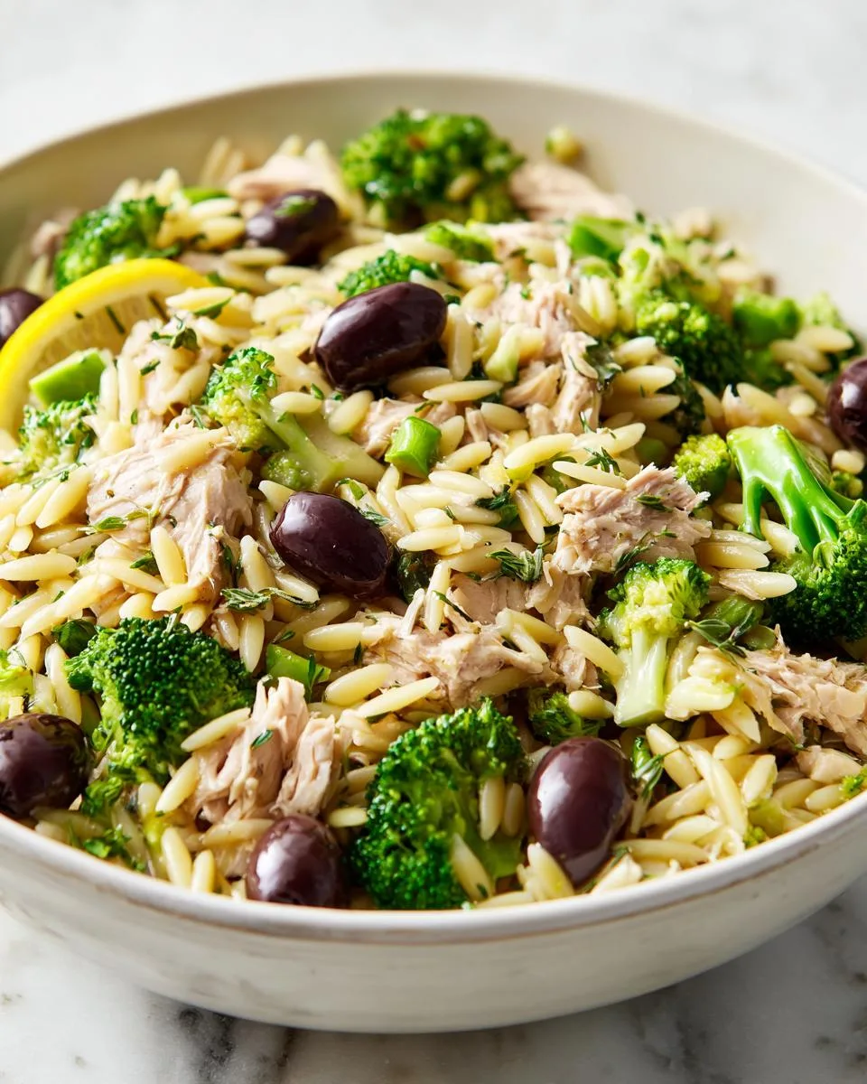 Lemon Tuna Orzo Pasta Salad - detail 3