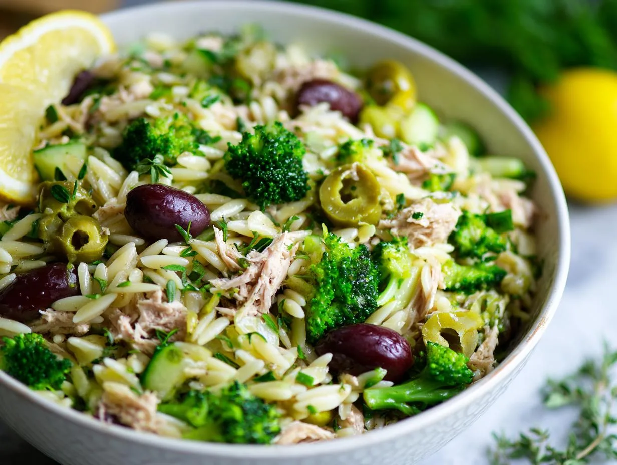 20-Minute Lemon Tuna Orzo Pasta Salad – A Joyful Secret