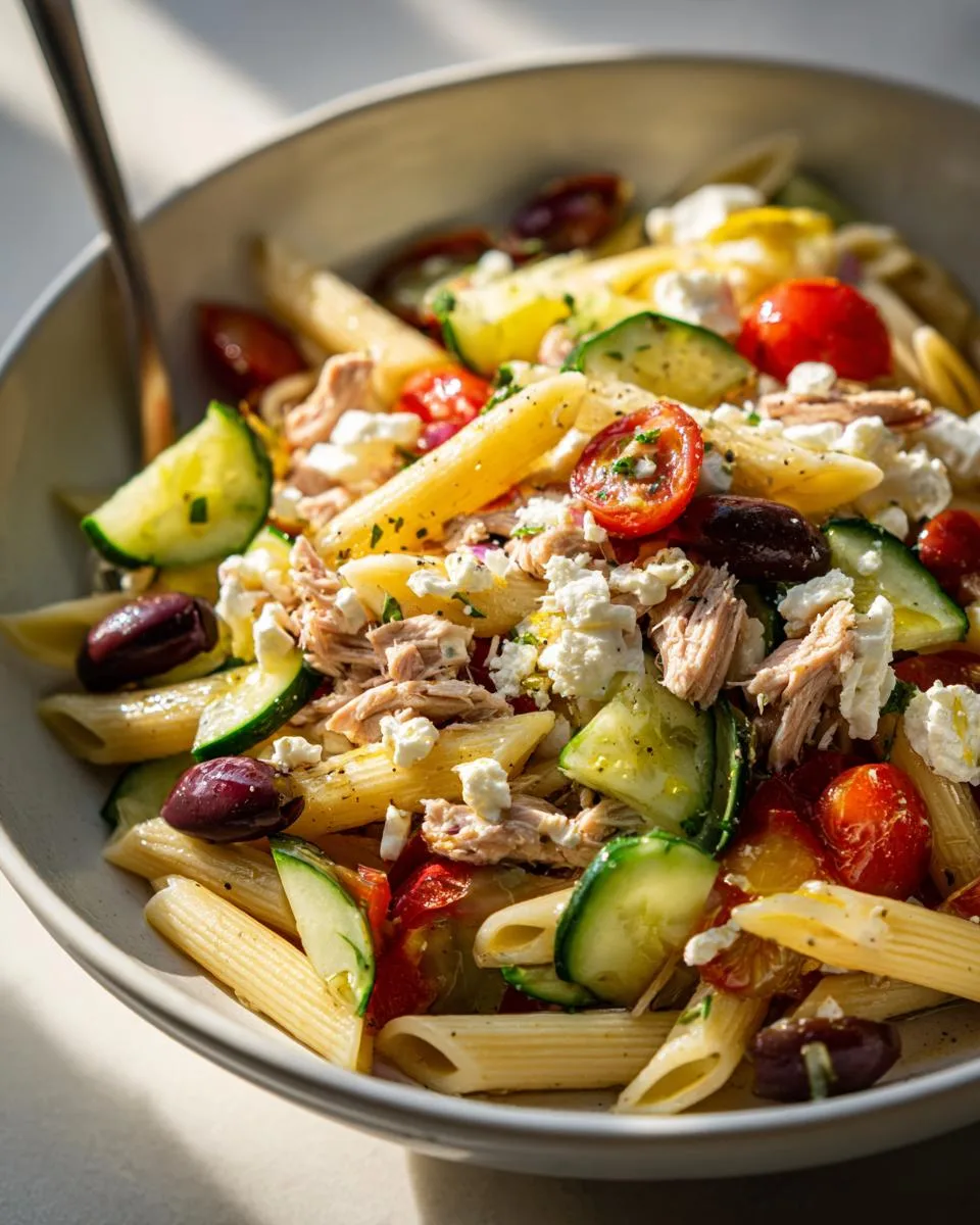Mediterranean Tuna Pasta Salad Bowl - detail 3