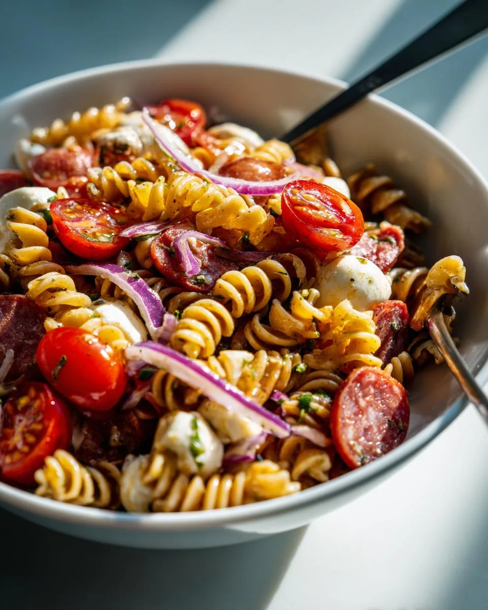 Mozzarella Chickpea Pasta Salad Bowl - detail 2