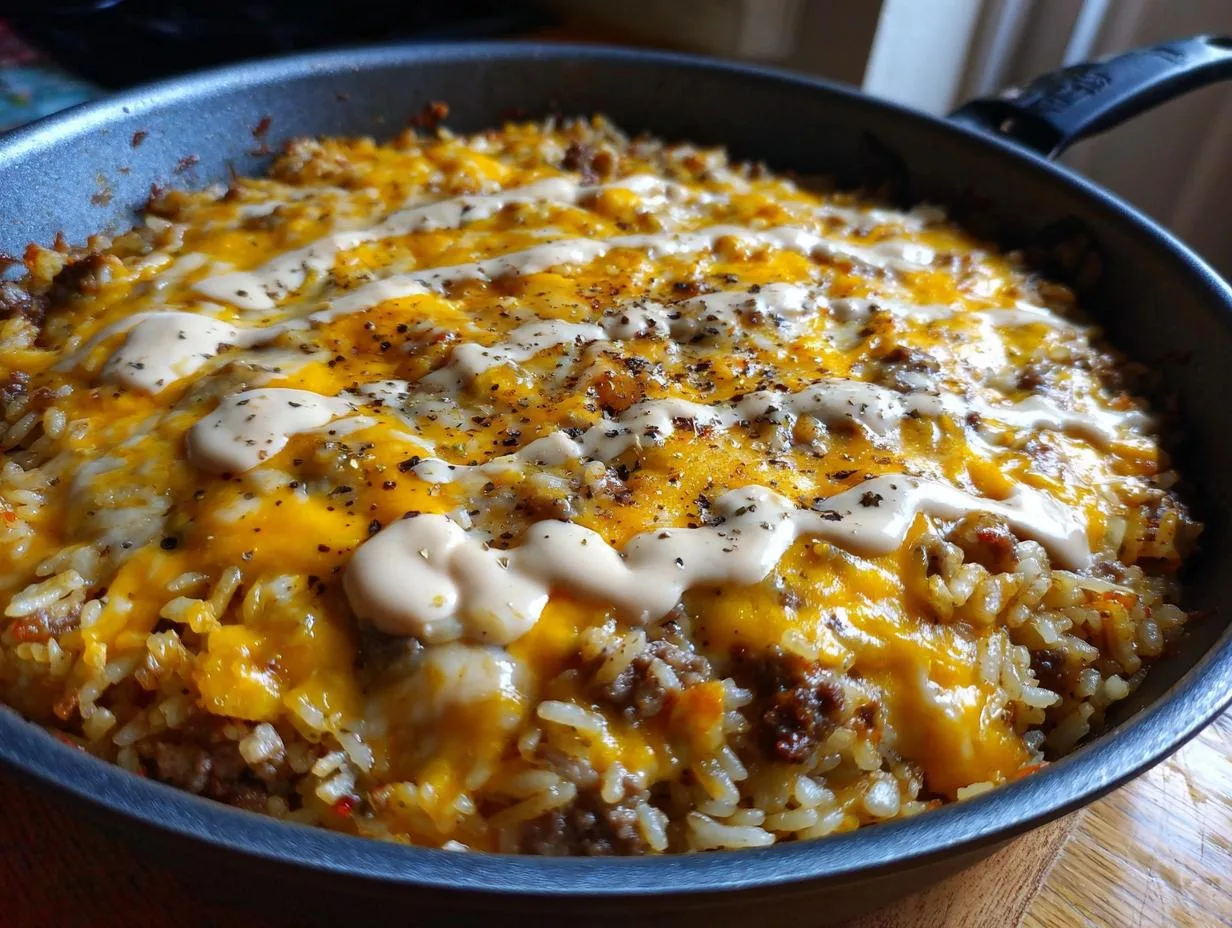 Grandma Jo’s Irresistible One Pan Cheeseburger Rice Recipe