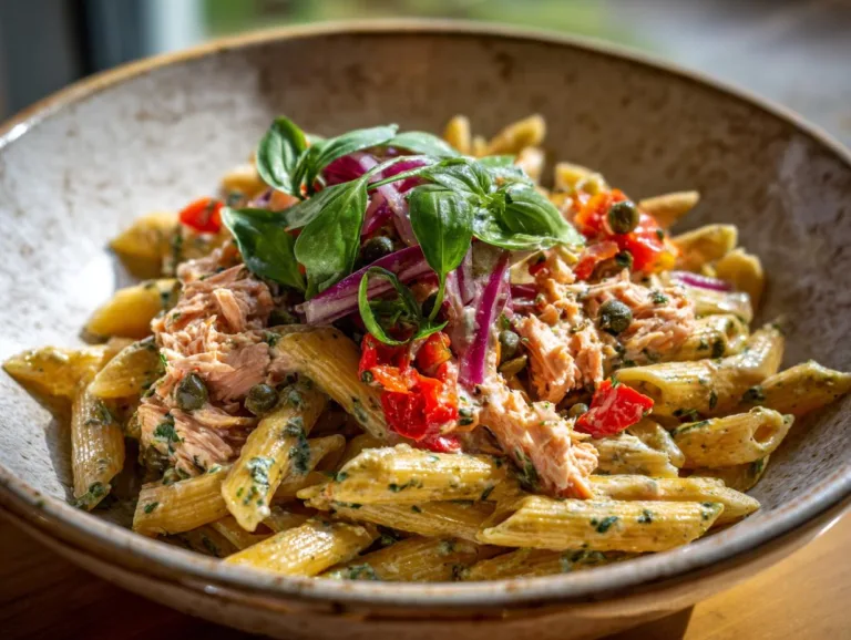 Roasted Pepper Tuna Pasta Salad