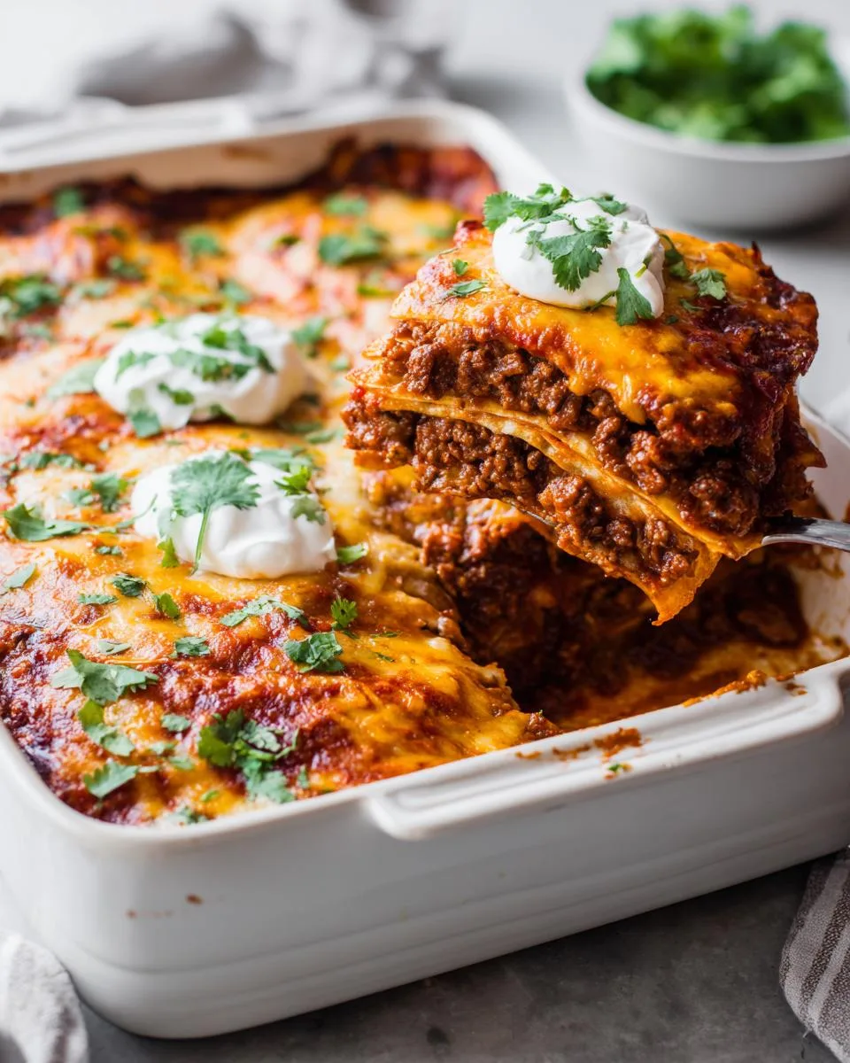 Slow Cooker Beef Enchilada Casserole - detail 3