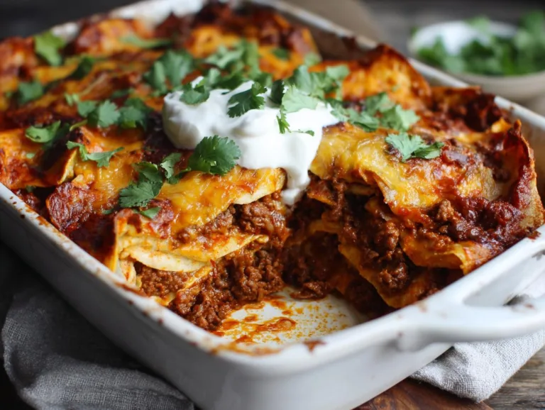 Slow Cooker Beef Enchilada Casserole