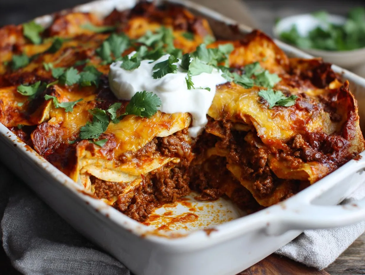 5-Star Slow Cooker Beef Enchilada Casserole Recipe