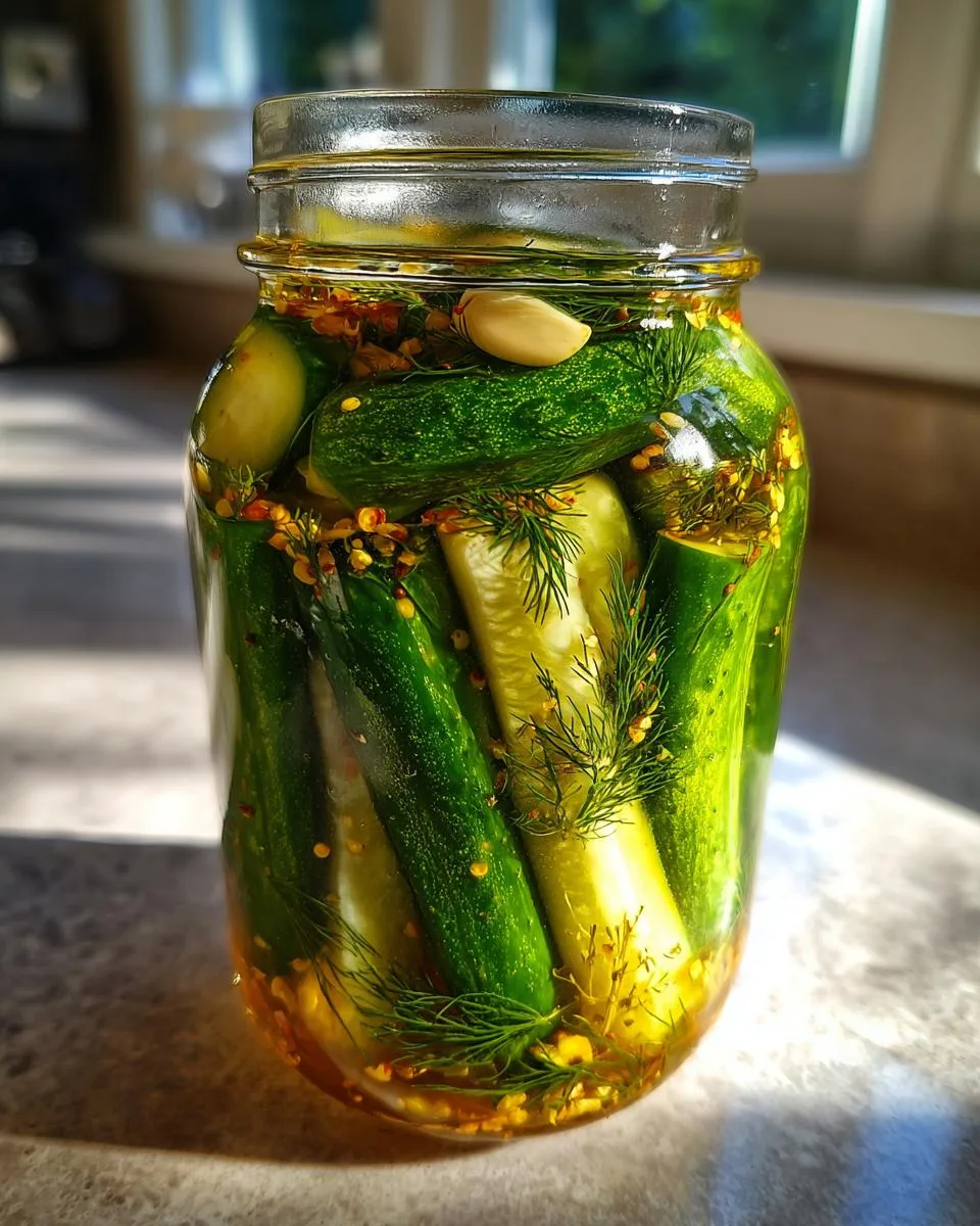 Spicy Refrigerator Pickles - detail 1