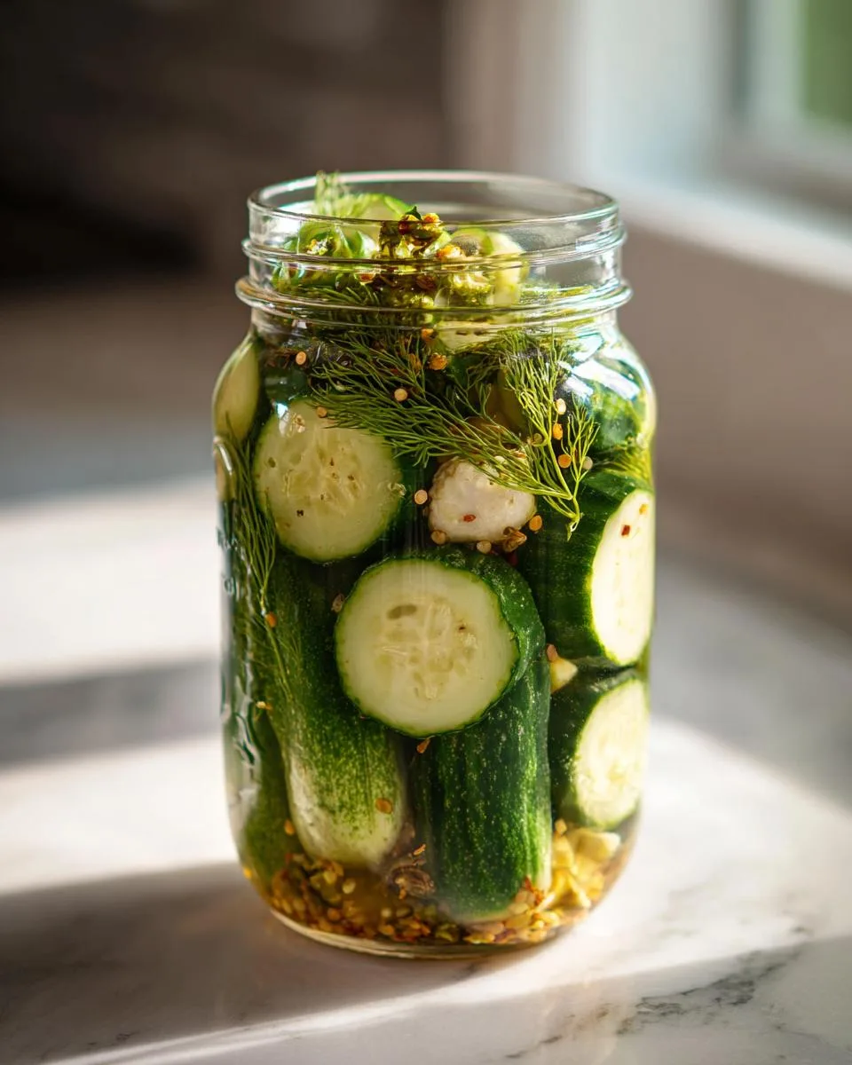 Spicy Refrigerator Pickles - detail 2