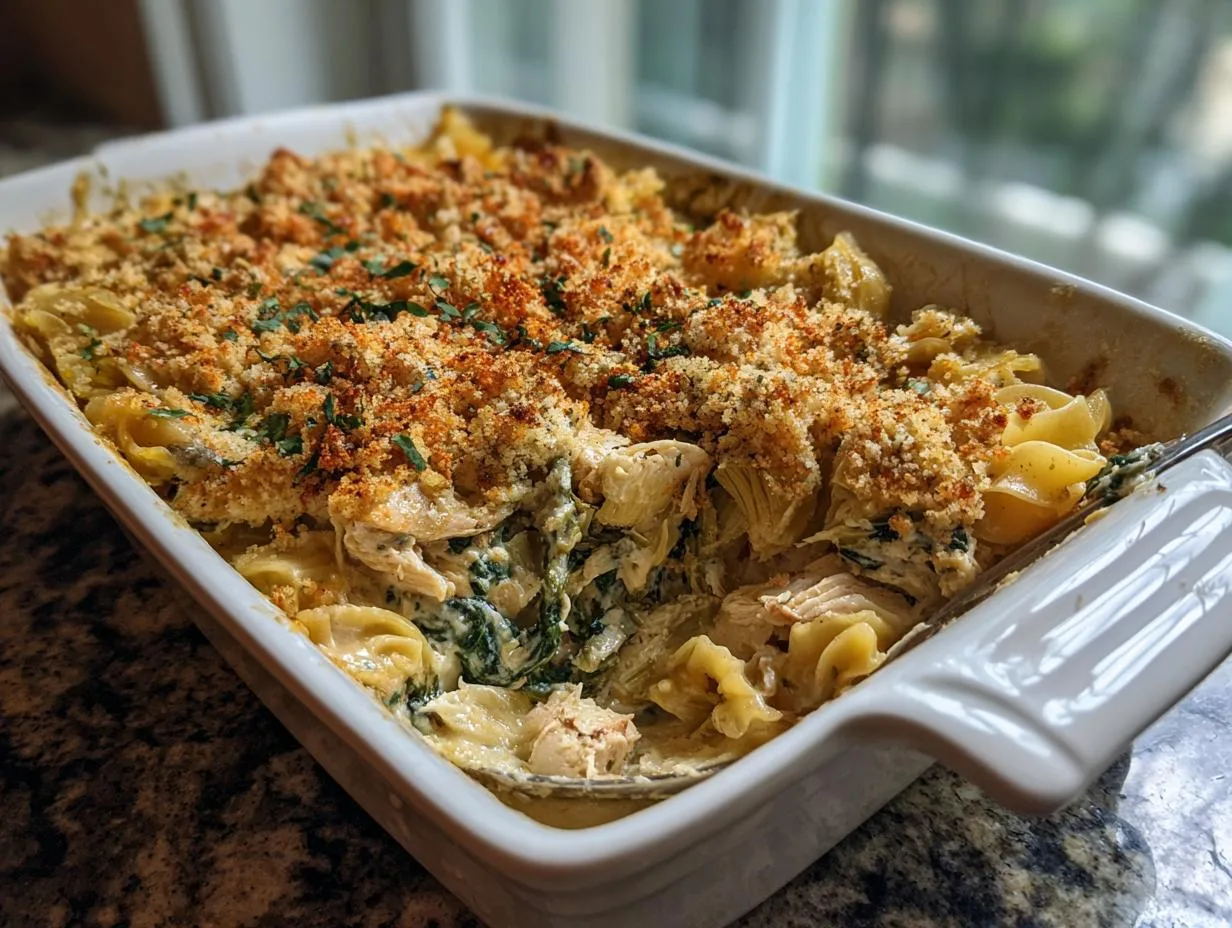 Grandma Jo’s Spinach Artichoke Chicken Casserole Recipe