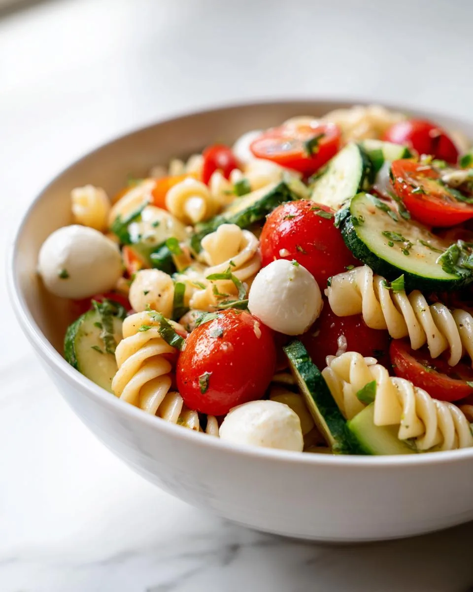 Tomato Cucumber Pasta Salad Bowl - detail 2