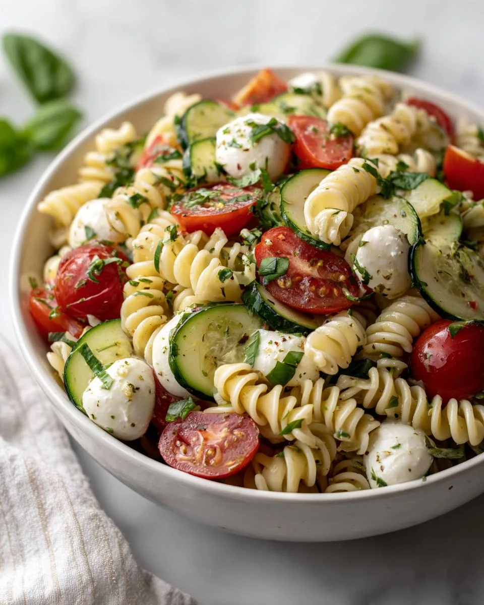 Tomato Cucumber Pasta Salad Bowl - detail 3