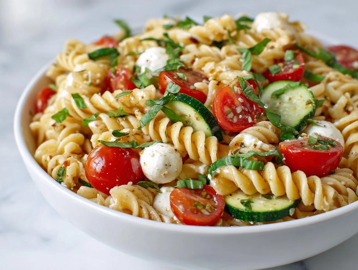 50-Year Secret Tomato Cucumber Pasta Salad Bowl Recipe