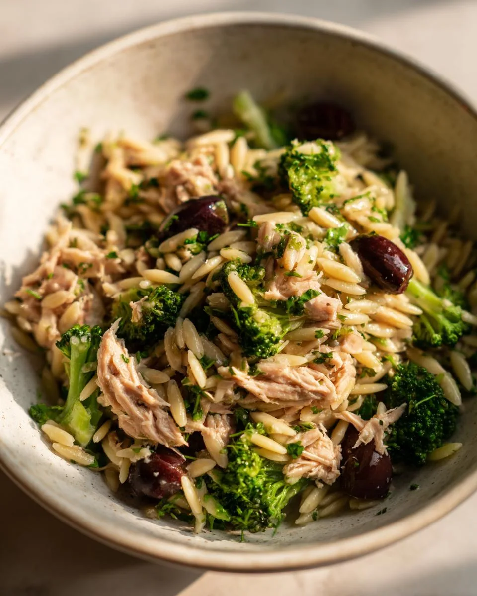 Tuna Broccoli Orzo Salad Bowl - detail 3